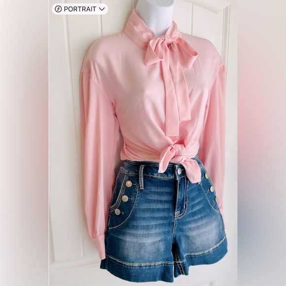 Miss Me Button 9” Rise Blue Jean Shorts Sz 27 NWT - Picture 3 of 6